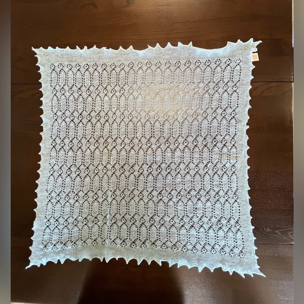 Vintage G.H. Hurt and Sons Blue 100% Wool Christening / Receiving Baby Blanket